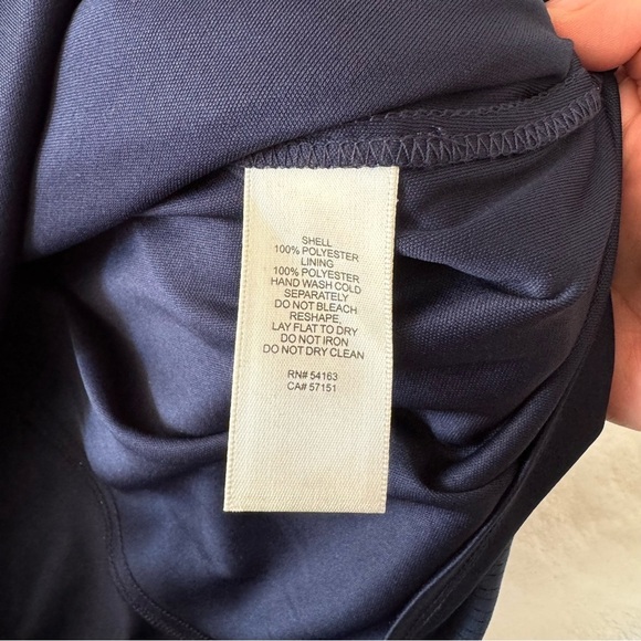 NWT Eliza J Cross Neck Sparkly Midi Halter Navy Dress Size 10 - Picture 14 of 16